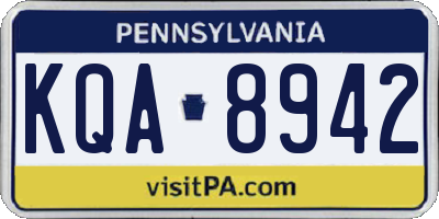PA license plate KQA8942