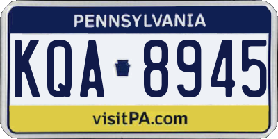 PA license plate KQA8945