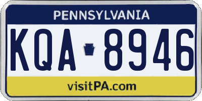 PA license plate KQA8946