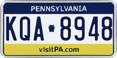 PA license plate KQA8948