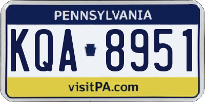 PA license plate KQA8951
