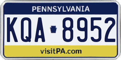 PA license plate KQA8952