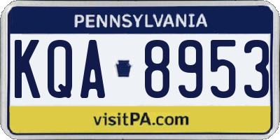 PA license plate KQA8953