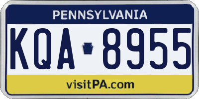 PA license plate KQA8955