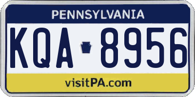 PA license plate KQA8956