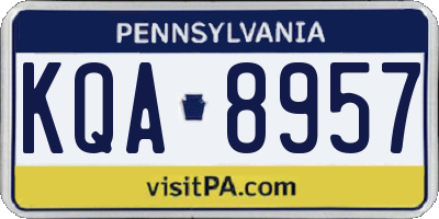 PA license plate KQA8957