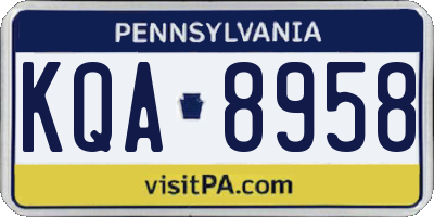 PA license plate KQA8958