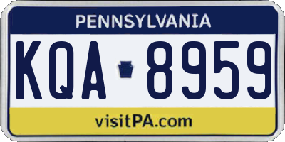 PA license plate KQA8959