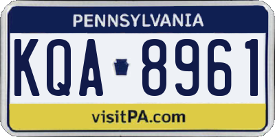 PA license plate KQA8961