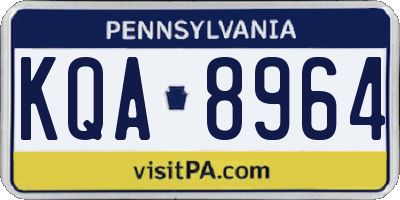 PA license plate KQA8964