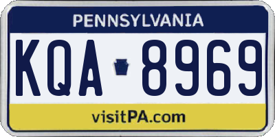 PA license plate KQA8969