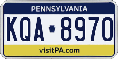 PA license plate KQA8970
