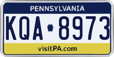 PA license plate KQA8973