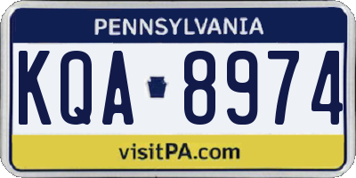 PA license plate KQA8974