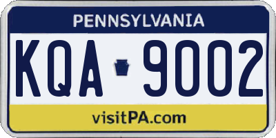 PA license plate KQA9002