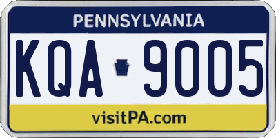 PA license plate KQA9005