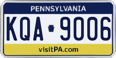 PA license plate KQA9006