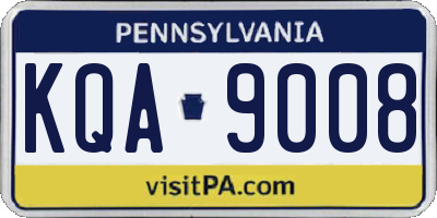 PA license plate KQA9008