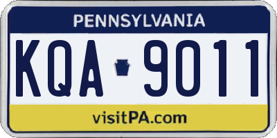 PA license plate KQA9011