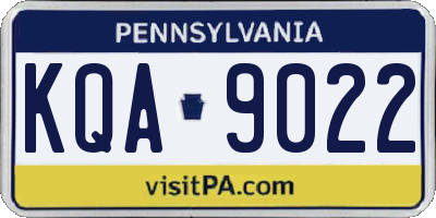 PA license plate KQA9022