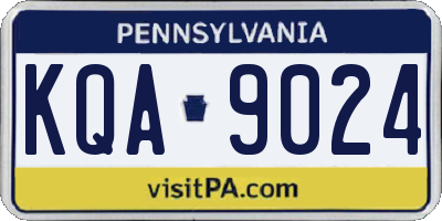 PA license plate KQA9024