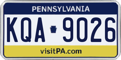 PA license plate KQA9026