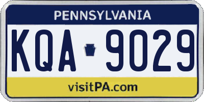 PA license plate KQA9029