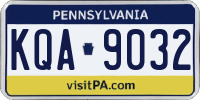 PA license plate KQA9032