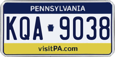 PA license plate KQA9038