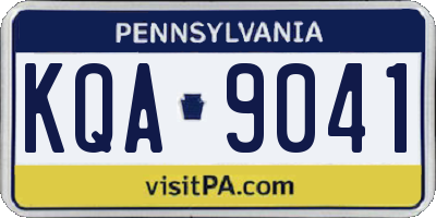 PA license plate KQA9041