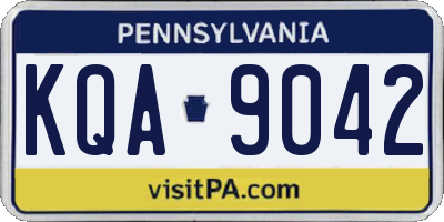 PA license plate KQA9042