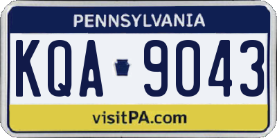 PA license plate KQA9043