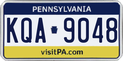 PA license plate KQA9048