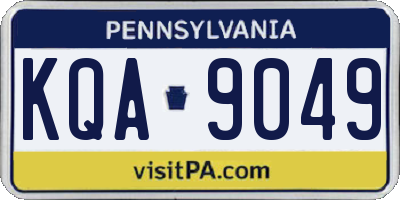 PA license plate KQA9049