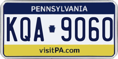 PA license plate KQA9060