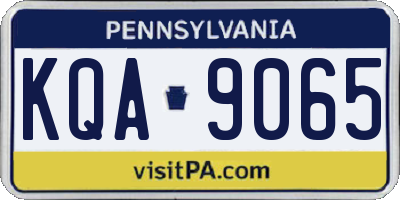 PA license plate KQA9065