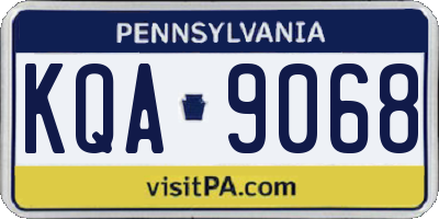 PA license plate KQA9068