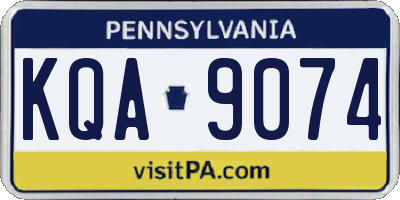 PA license plate KQA9074