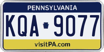 PA license plate KQA9077
