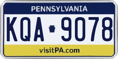 PA license plate KQA9078