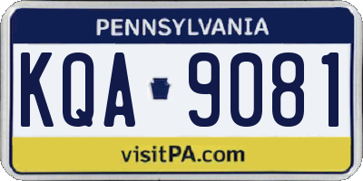 PA license plate KQA9081