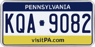 PA license plate KQA9082