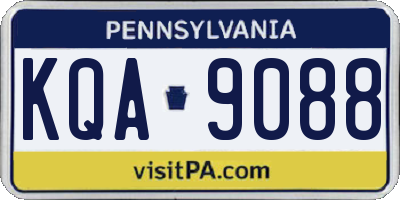 PA license plate KQA9088
