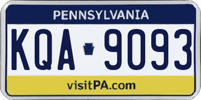 PA license plate KQA9093