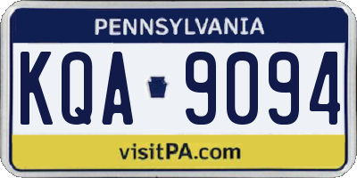 PA license plate KQA9094
