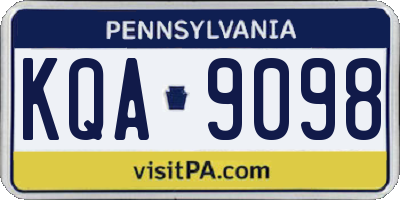 PA license plate KQA9098