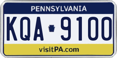 PA license plate KQA9100