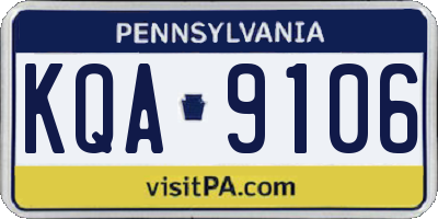 PA license plate KQA9106