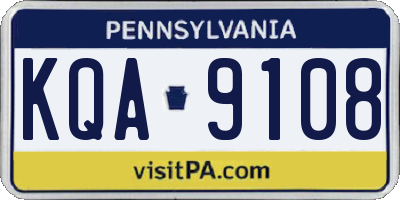 PA license plate KQA9108
