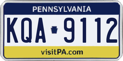 PA license plate KQA9112
